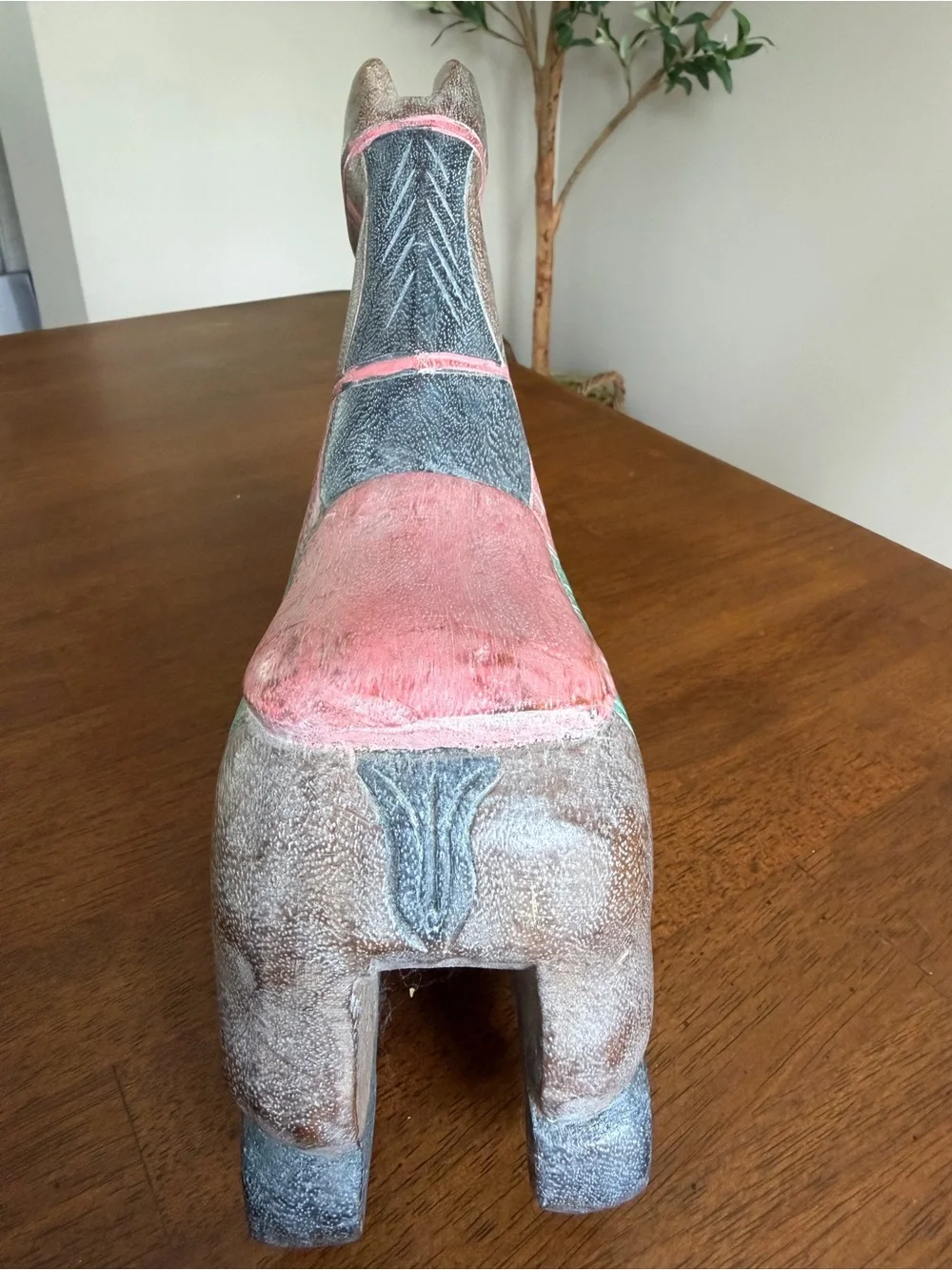 Hand-Carved Thai Wooden Rocking Horse – Hand Painted Folk Art